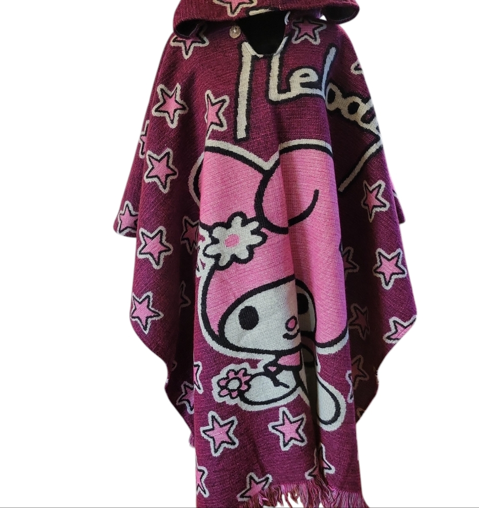 Melody Anime Poncho Blend Poncho/ Anime Hoodie  pink poncho / Poncho/ Poncho